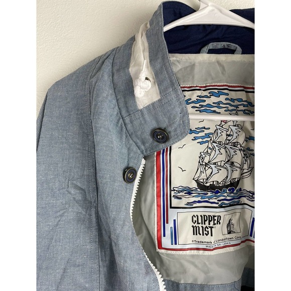 Vintage Clipper Mist Londontown USA Chambray Wind Breaker Stranger Things Sz XL - Picture 5 of 8